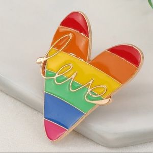 Rainbow Heart ‘Love’ pin
